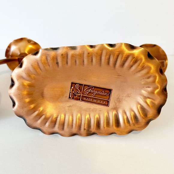 Vintage Solid Hammered Copper Candle Holders Candelabra Snuffer Gregorian MCM - Picture 7 of 14